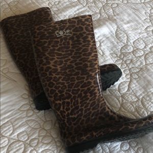 Italian leopard print rain boots